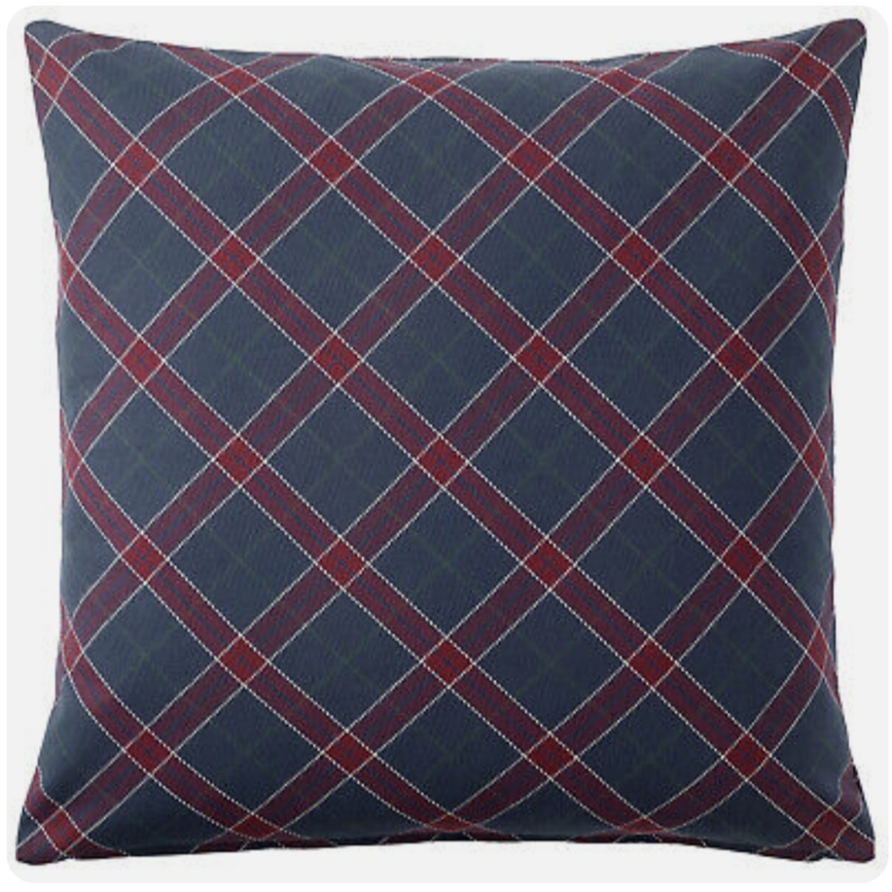 Plaid Bedroom Pillow and Lamp Shade Set